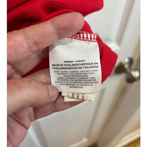 Nike Men L Red Gray Short Sleeve Henley Golf Standard Fit Polo Performance - Picture 5 of 8